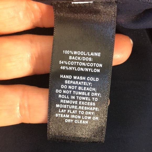 Lafayette 148 Open Cardigan Sweater Lace Back NWT Navy Size Small - Picture 10 of 13